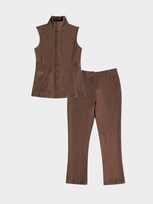 Miu Miu FW 1999 Brown Wool Top and Pants Set
