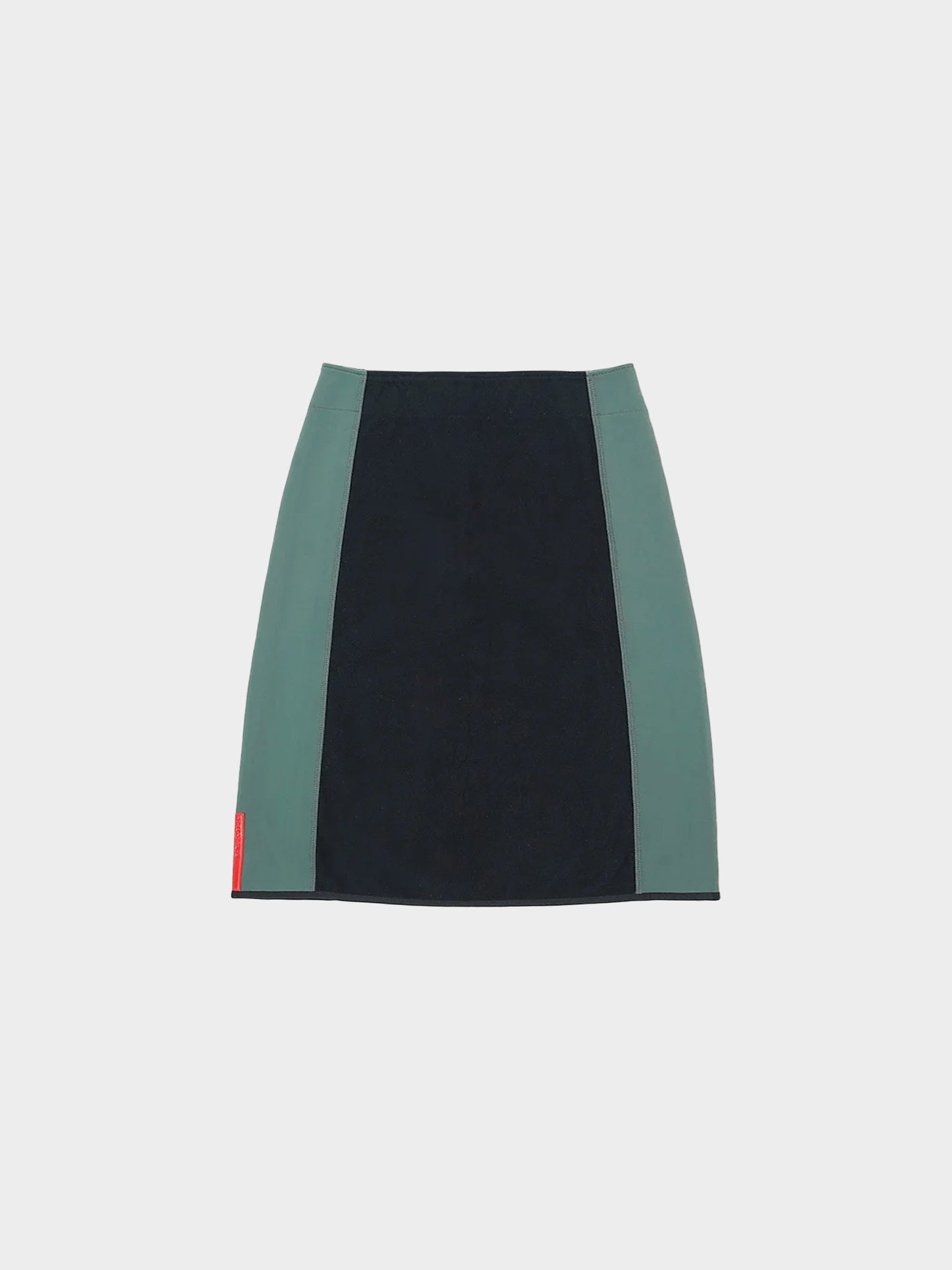 Prada Sport 1999 Black and Green Fleece Skirt