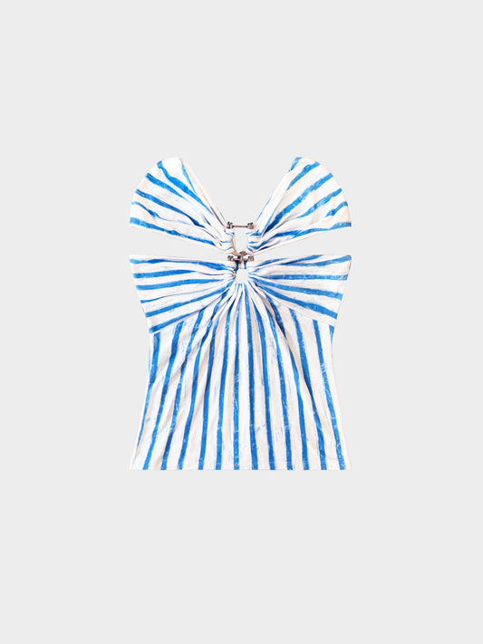 Gianfranco Ferre 2020s Striped Cut-Out Top