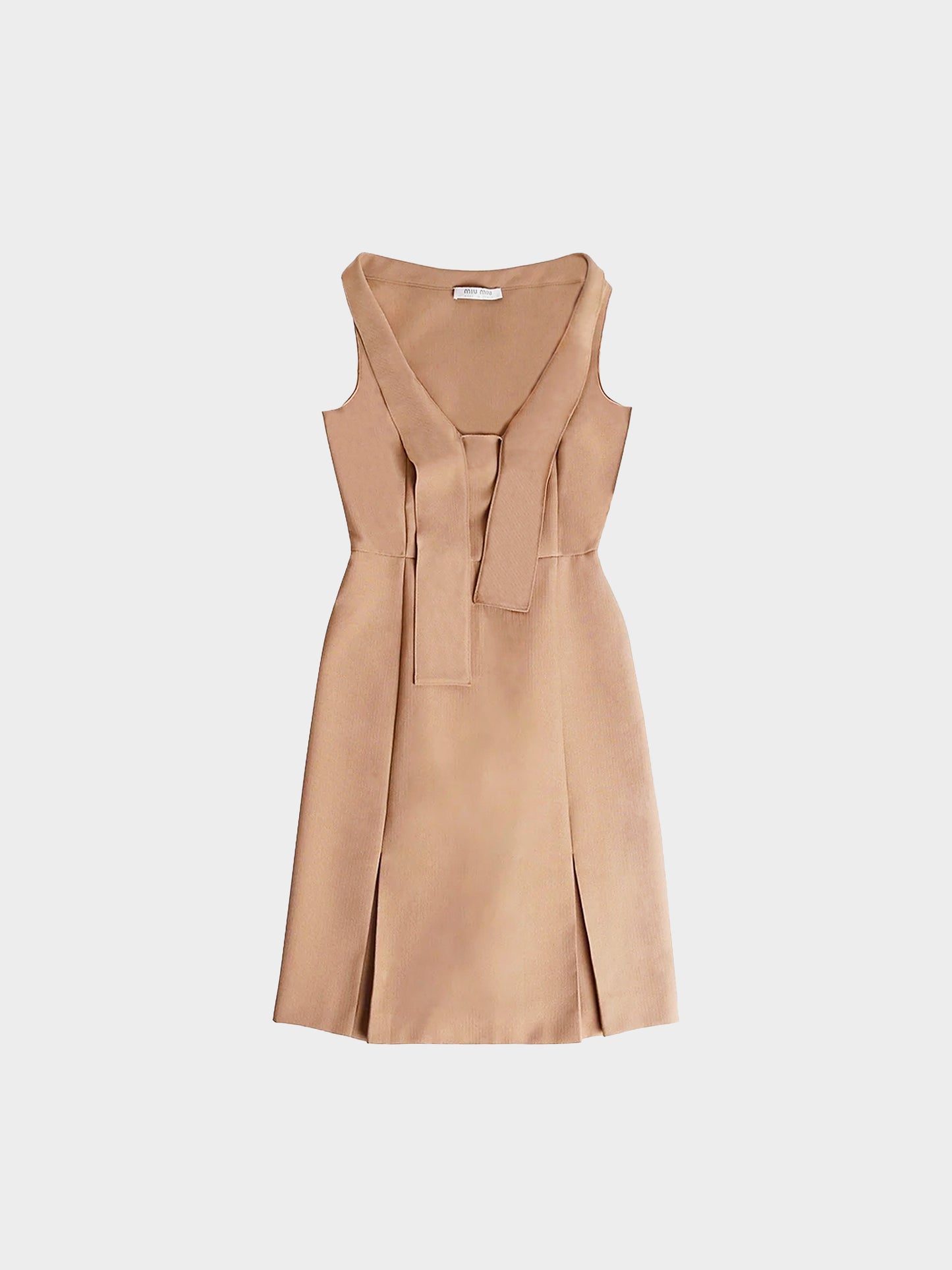 Miu Miu FW 2000 Beige Tie-neck Midi Dress