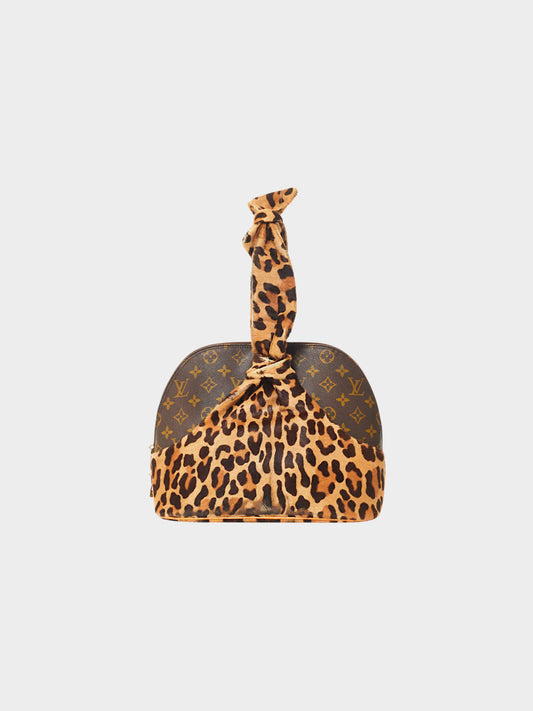 Louis Vuitton x Alaïa 1996 Limited Edition Pony Hair Leopard and Centenaire Monogram Alma Set