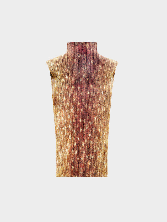 Issey Miyake Pleats Please FW 2003 Rare Brown Deer Print Top