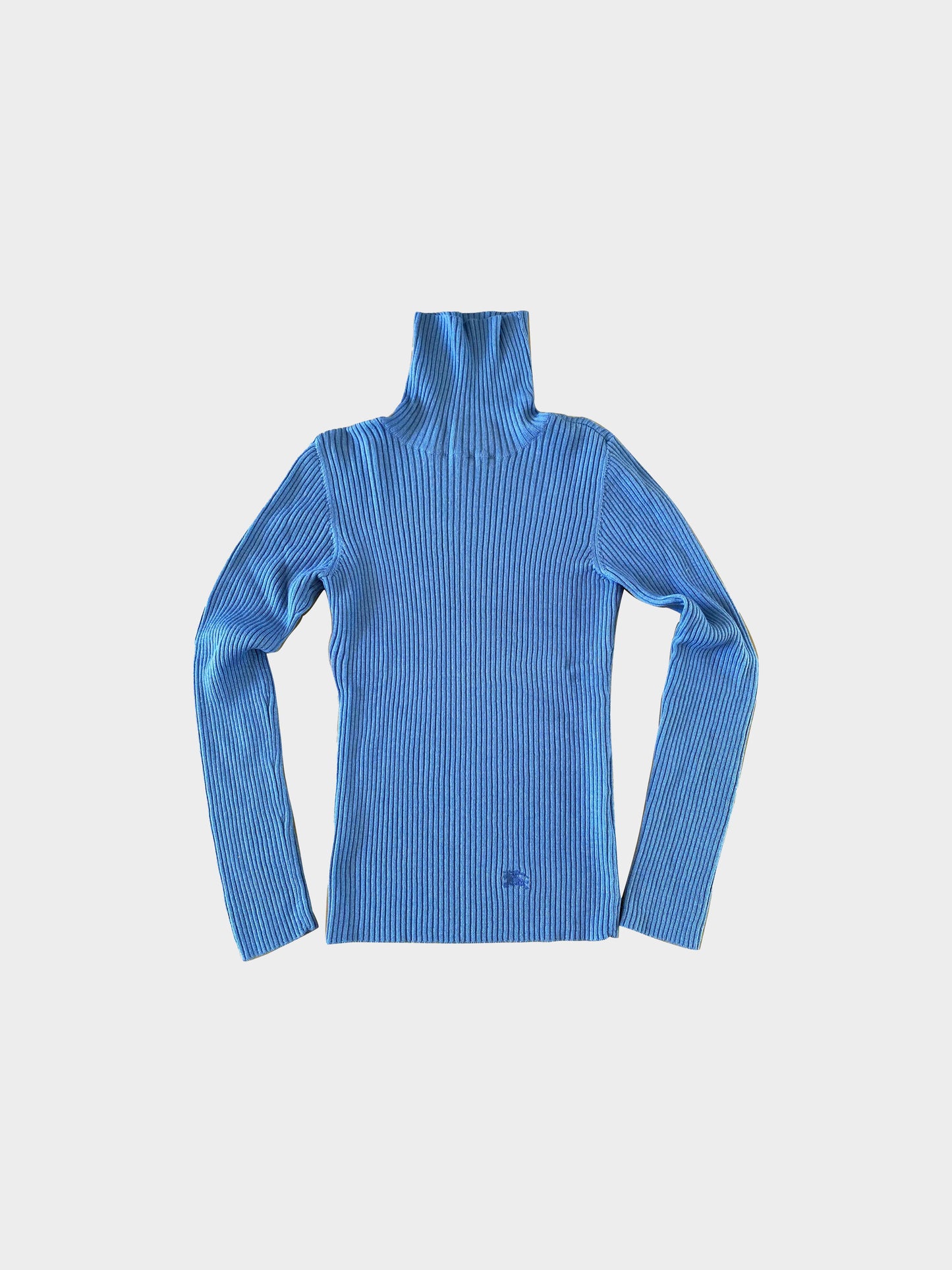 Burberry 2000s Blue Turtle Neck Shirt