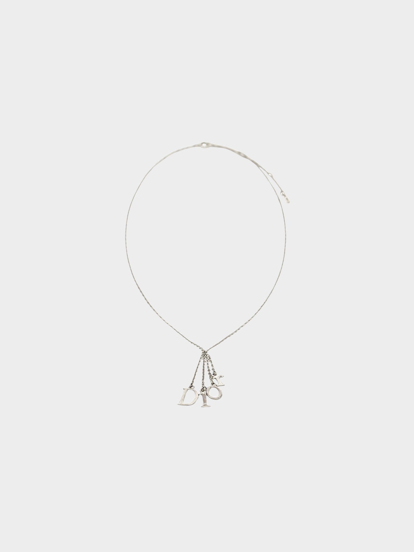 Christian Dior 2010s Silver D.1.O.R. Charms Chain Necklace