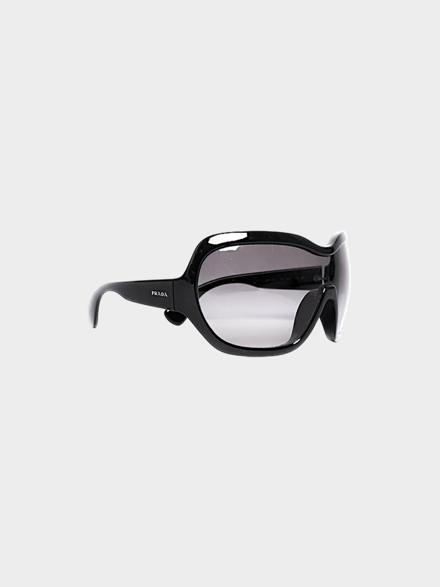 Prada FW 2011 Black Oversized Runway Shield Sunglasses
