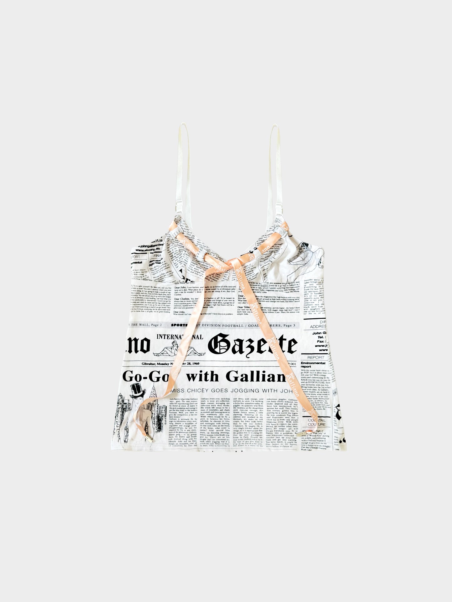 John Galliano 2000s Gazette Tank Top