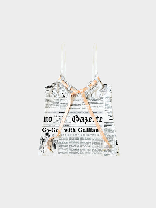 John Galliano 2000s Gazette Tank Top