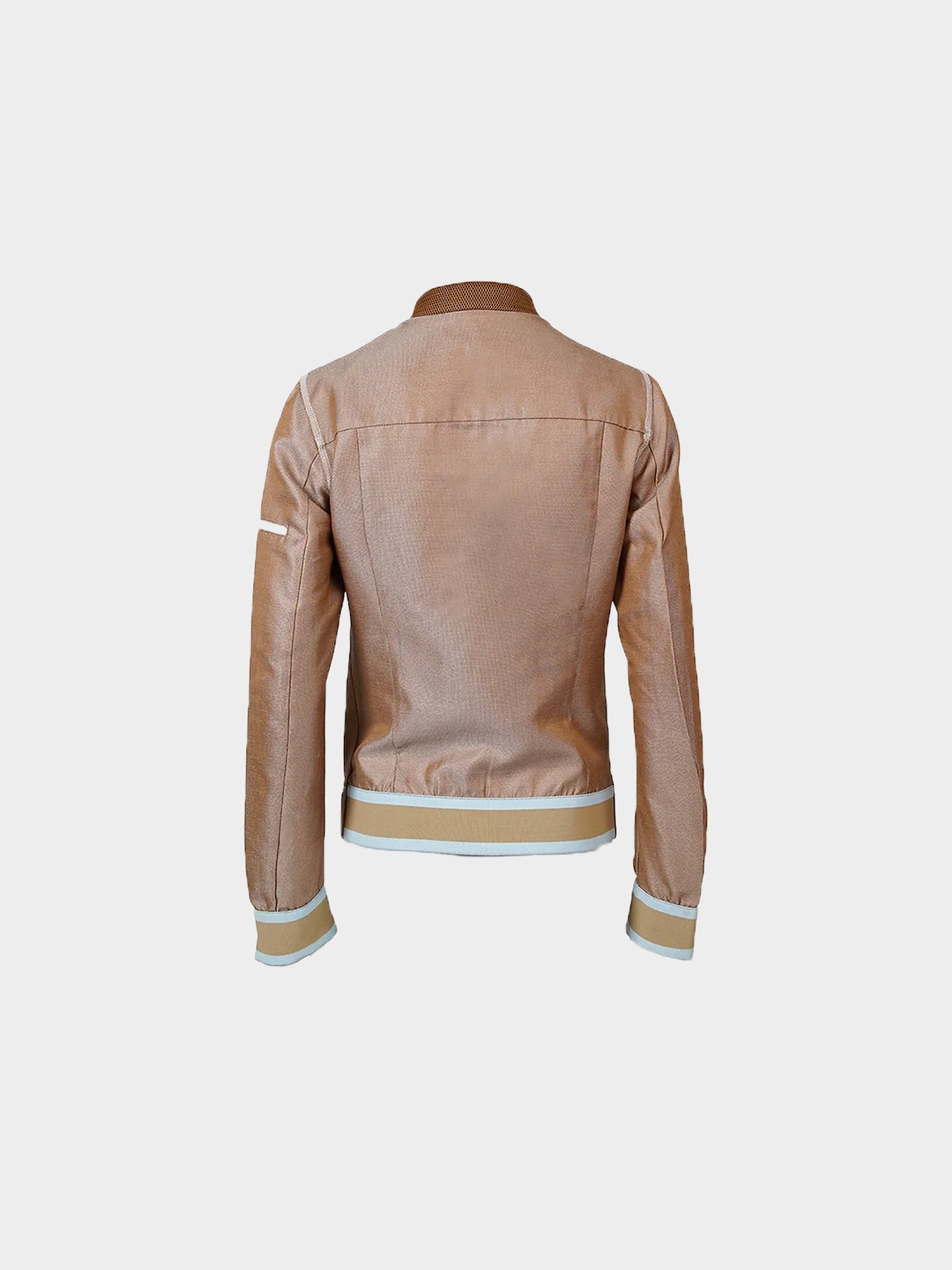 Miu Miu SS 2000 Brown Nylon Contrast Stitching Jacket