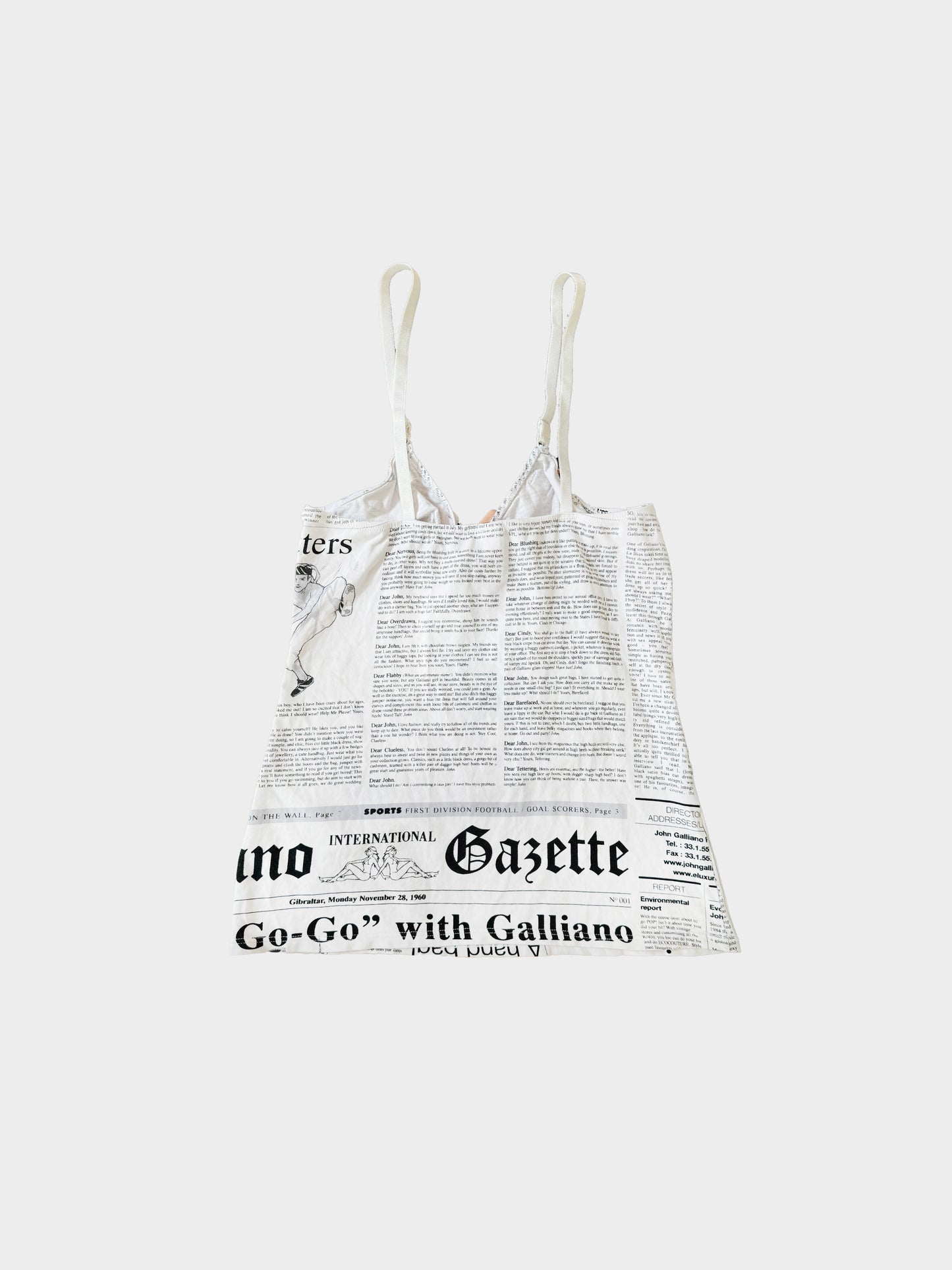 John Galliano 2000s Gazette Tank Top