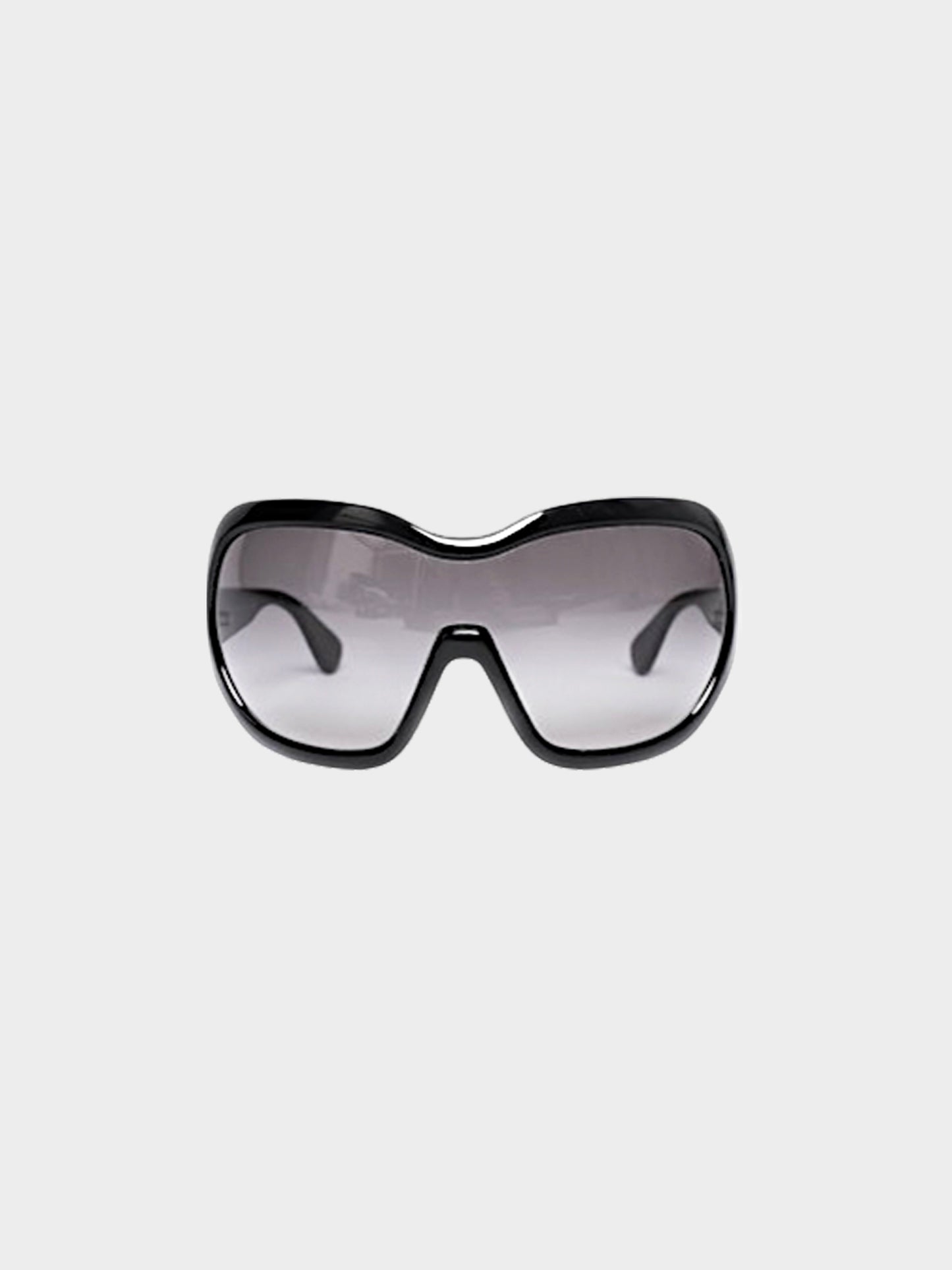 Prada FW 2011 Black Oversized Runway Shield Sunglasses