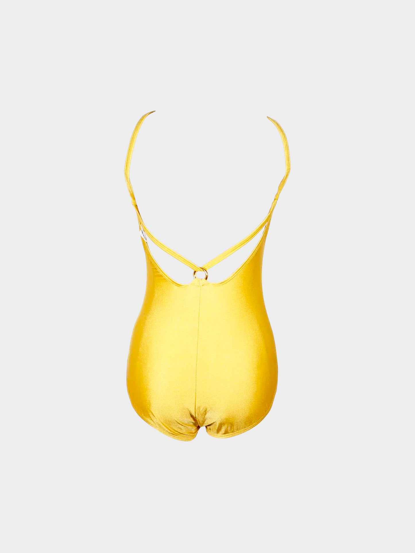 Hermes 1990s Yellow Sun One-Piece Lycra Swimsuit