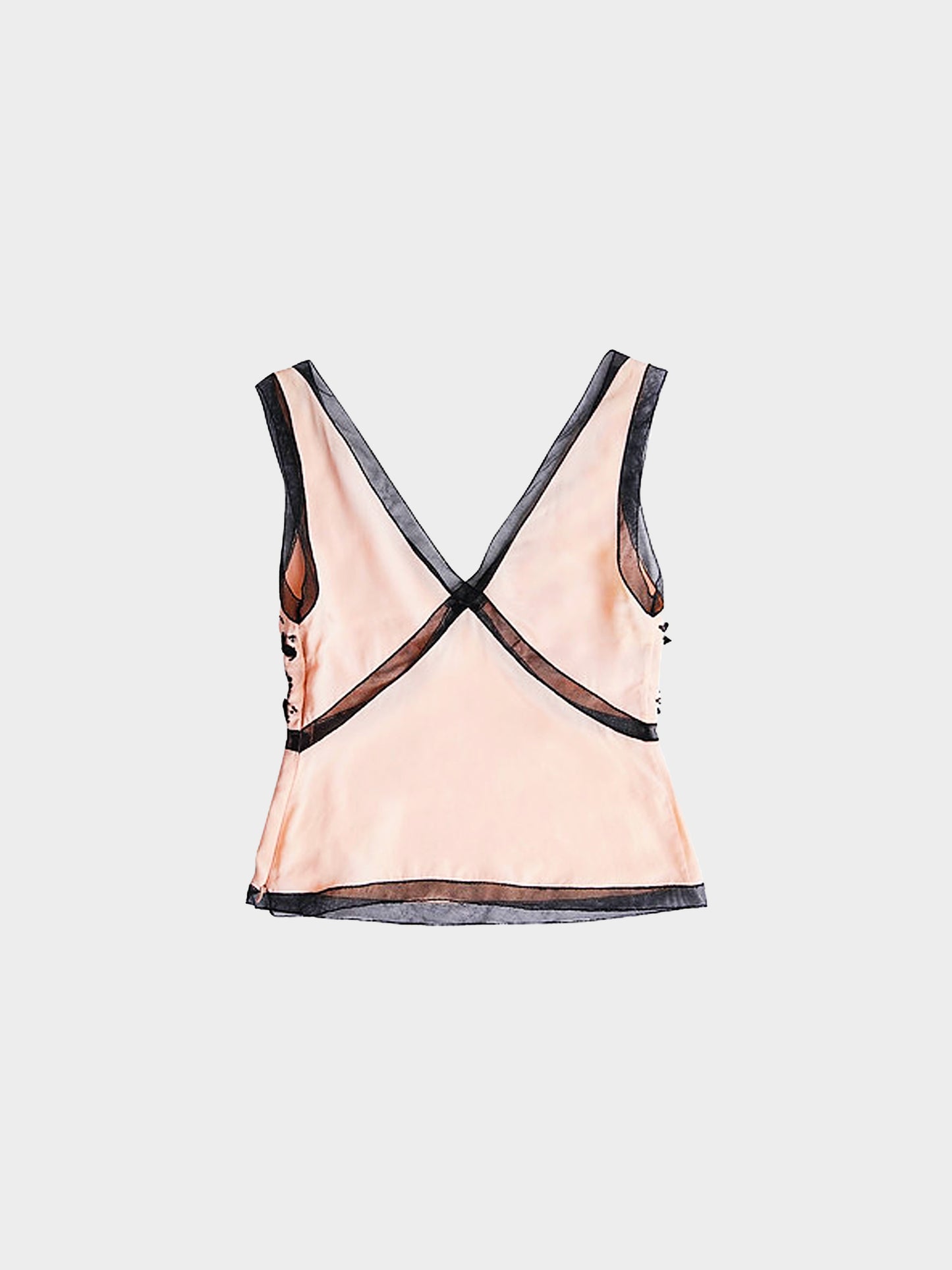 Prada 2010s Beige Beaded Mesh And Silk Top