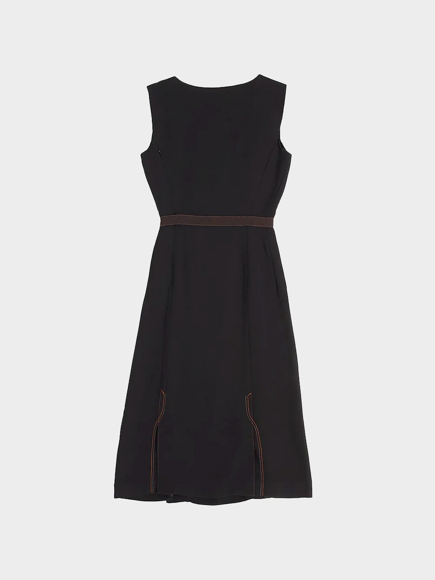 Prada FW 2000 Dark Brown Viscose Blend Dress