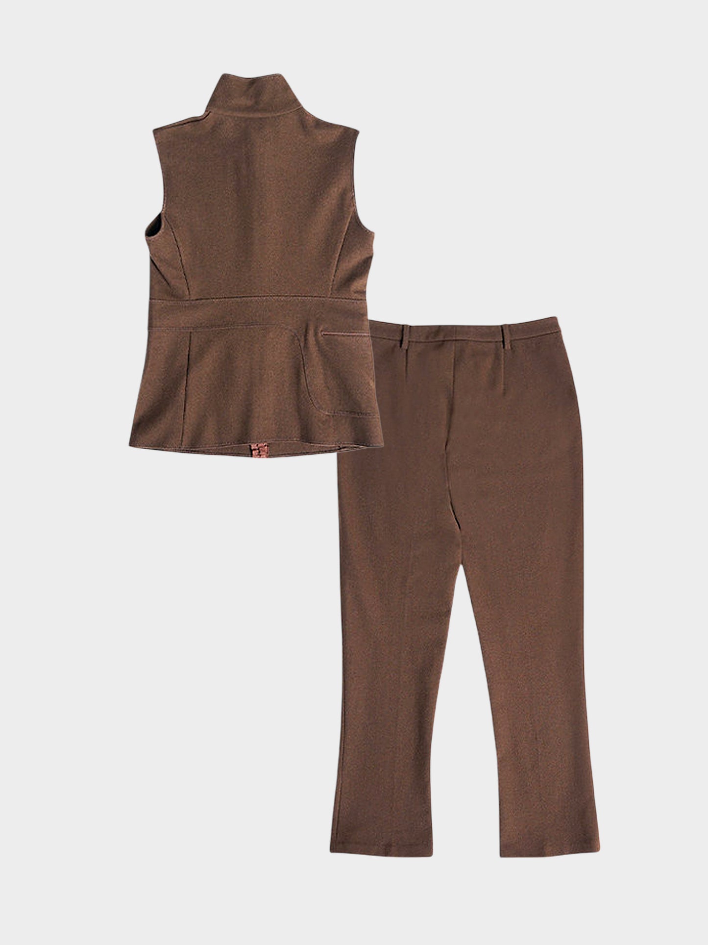 Miu Miu FW 1999 Brown Wool Top and Pants Set
