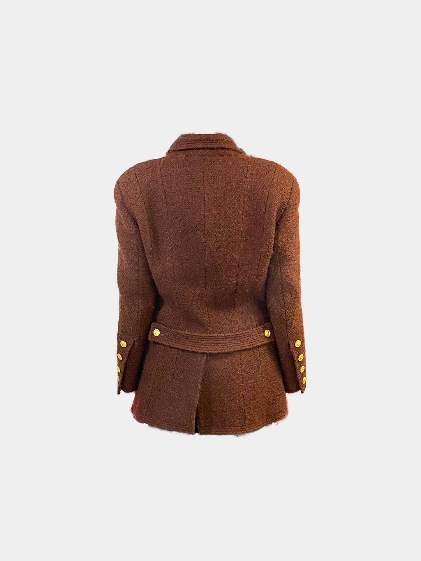 Chanel 1980s Brown Wool Double Breasted Jacket