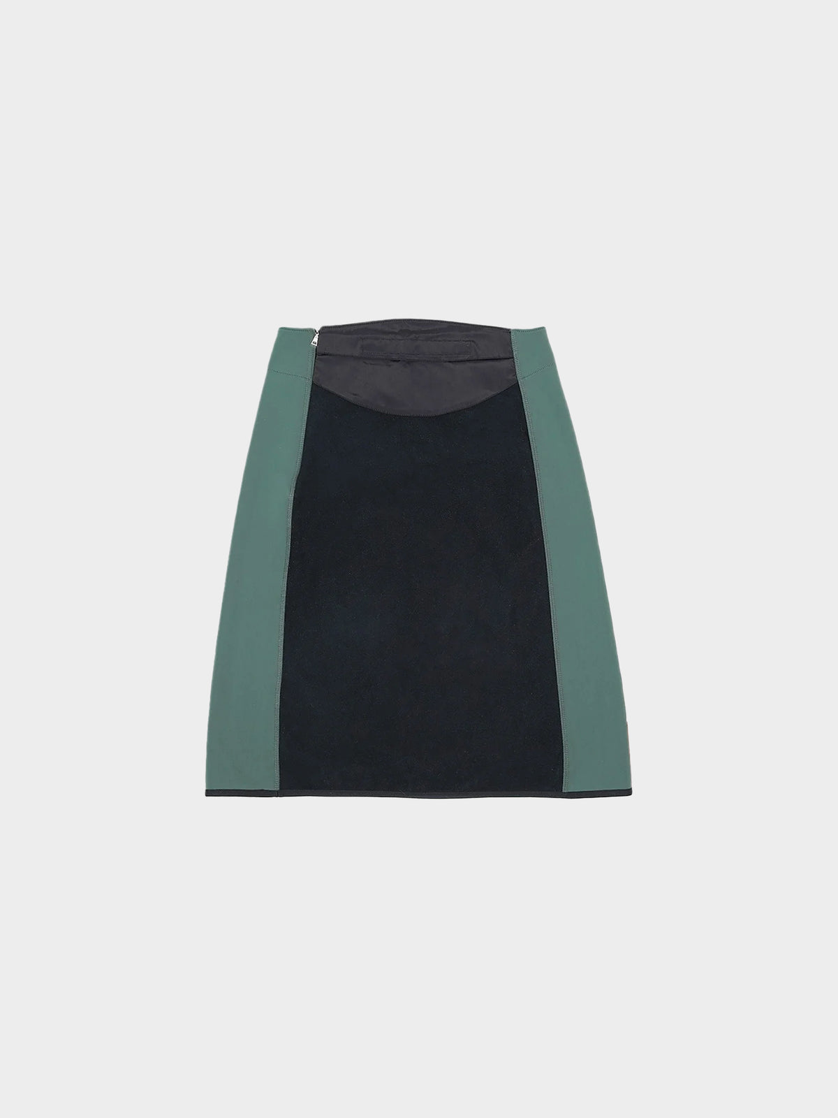 Prada Sport 1999 Black and Green Fleece Skirt
