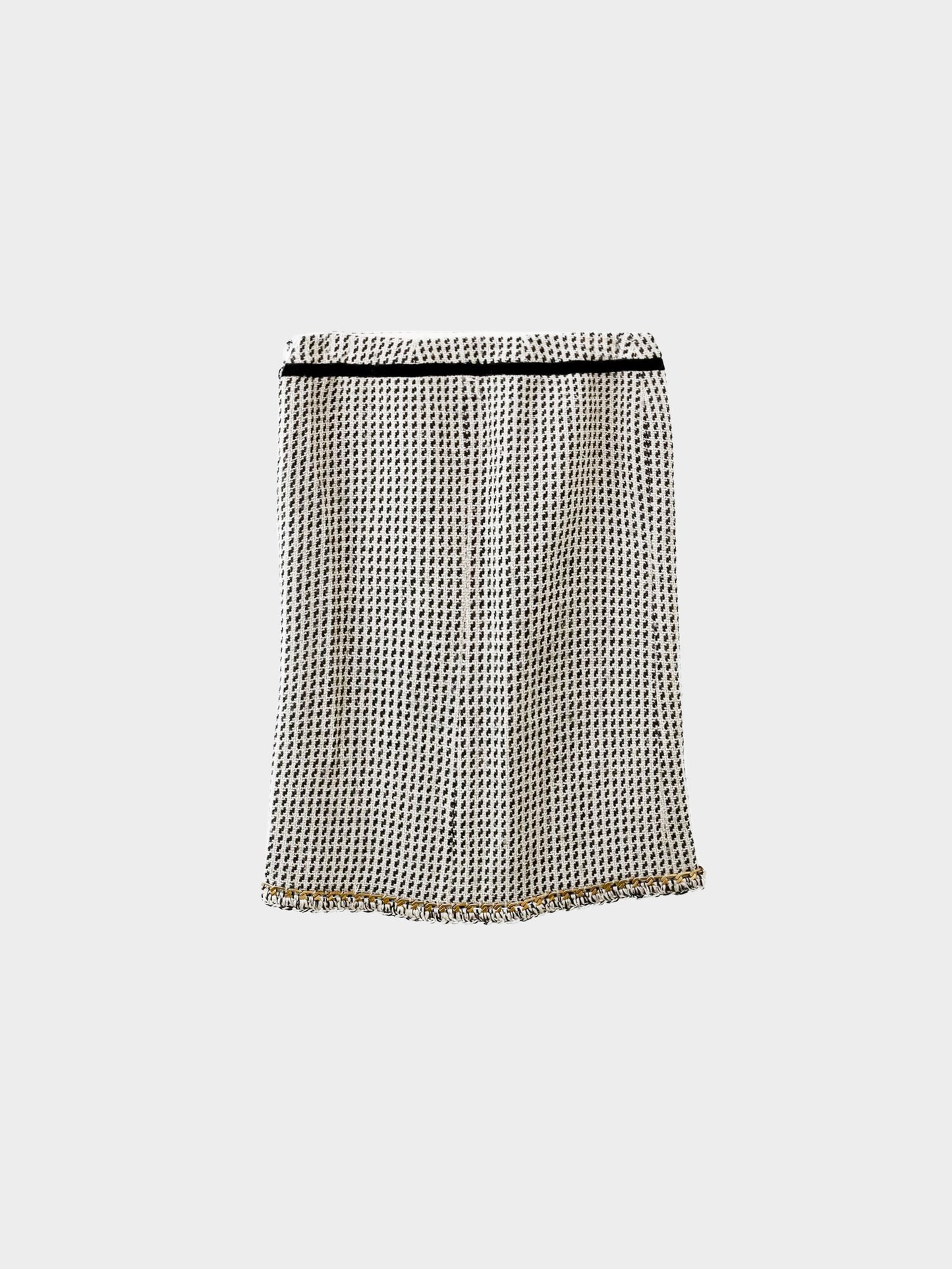 Moschino 2010s Tweed Floral Appliqué Skirt