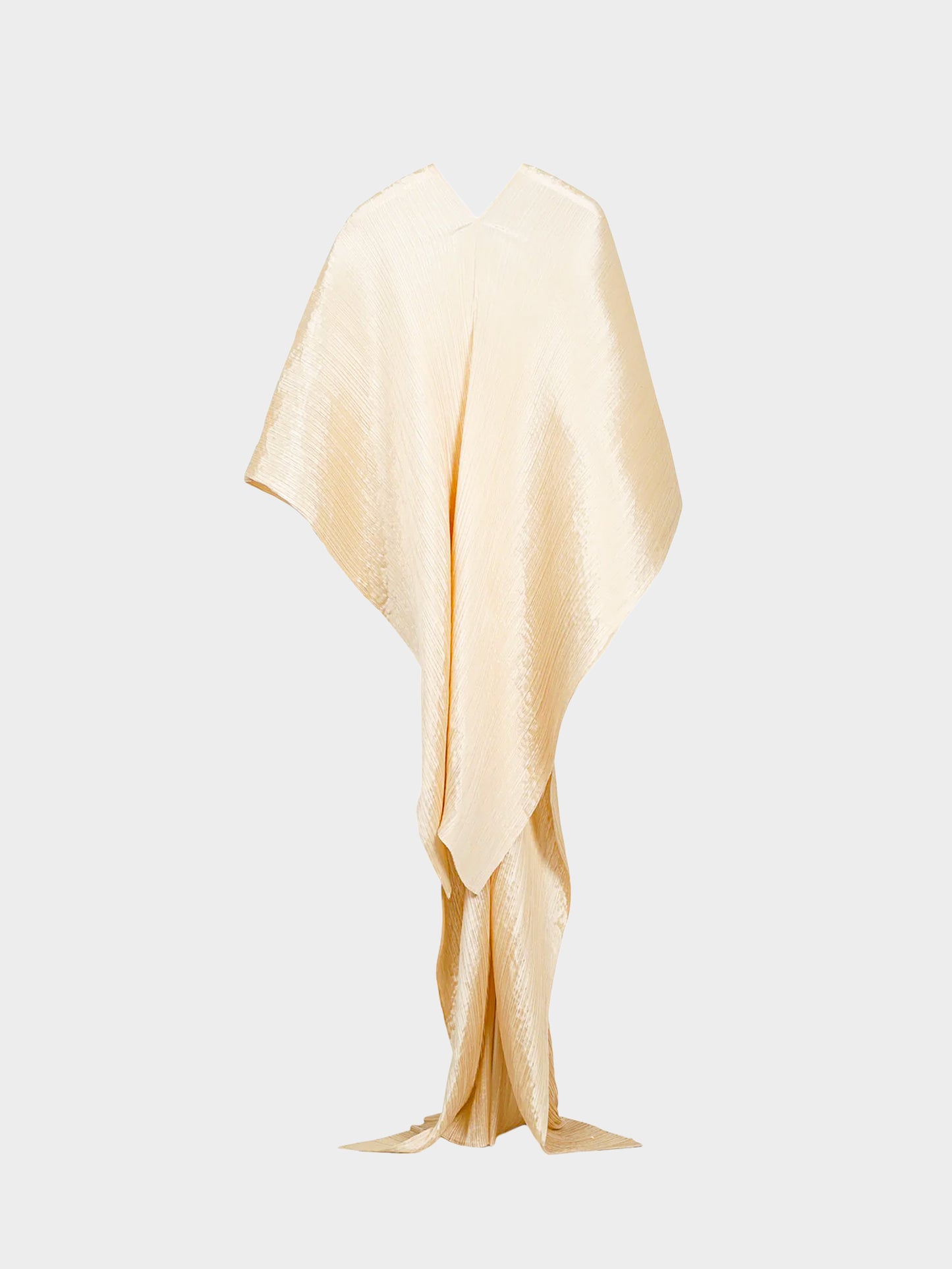 Issey Miyake Pleats Please 2000s Beige Madame-T Cape Shawl