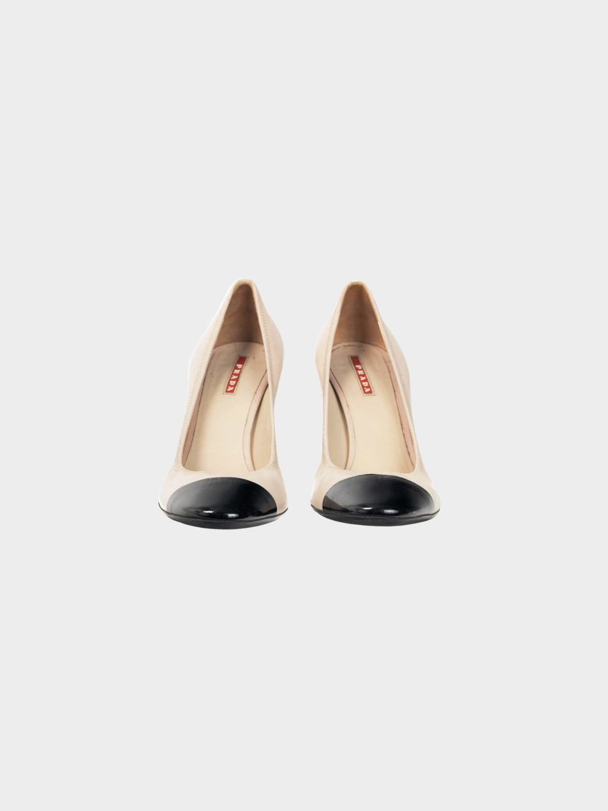 Prada 2000s Ecru Leather Cap-Toe Heels