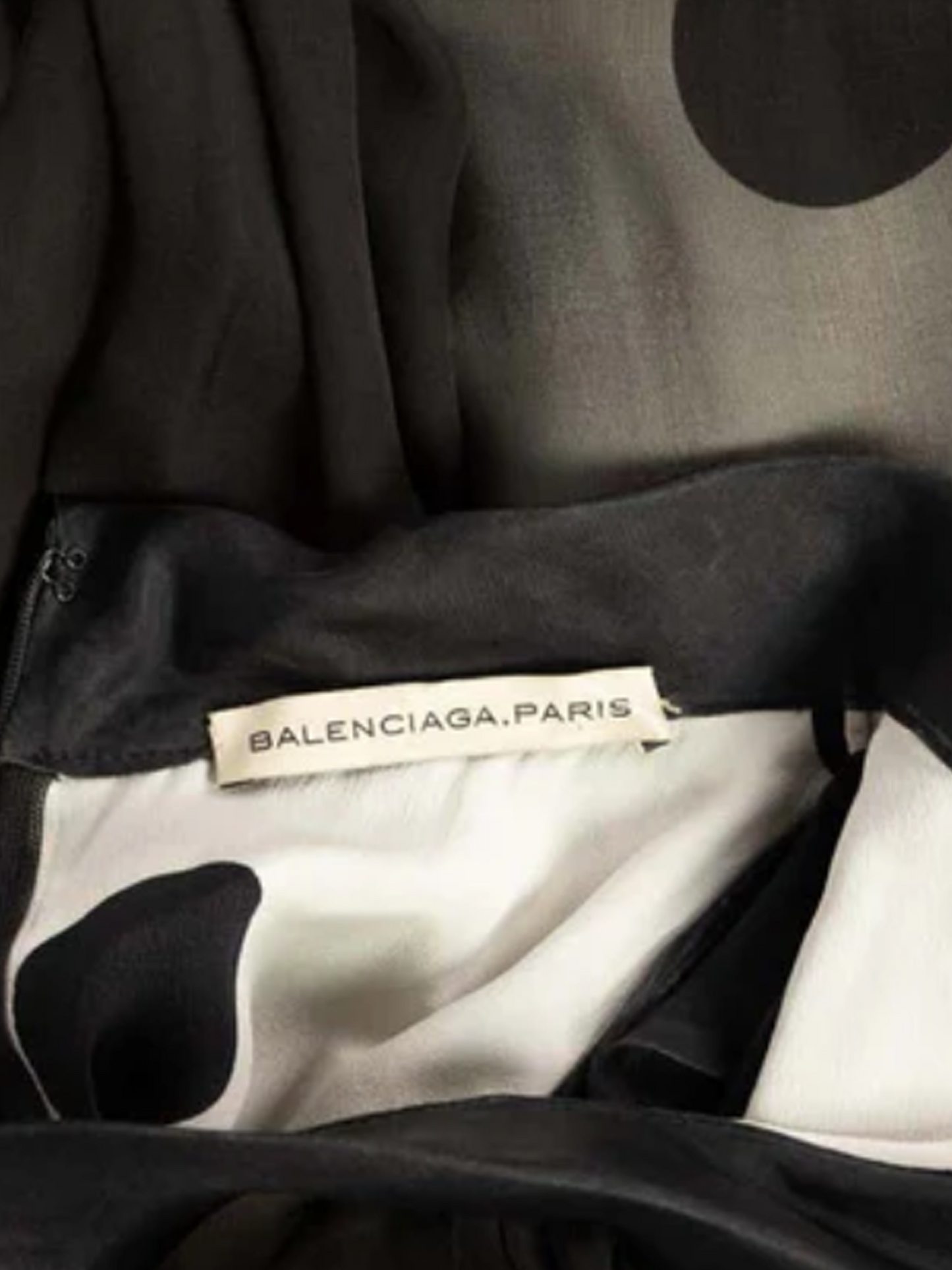 Balenciaga 1990s Black Polka Dot Silk Mini Dress