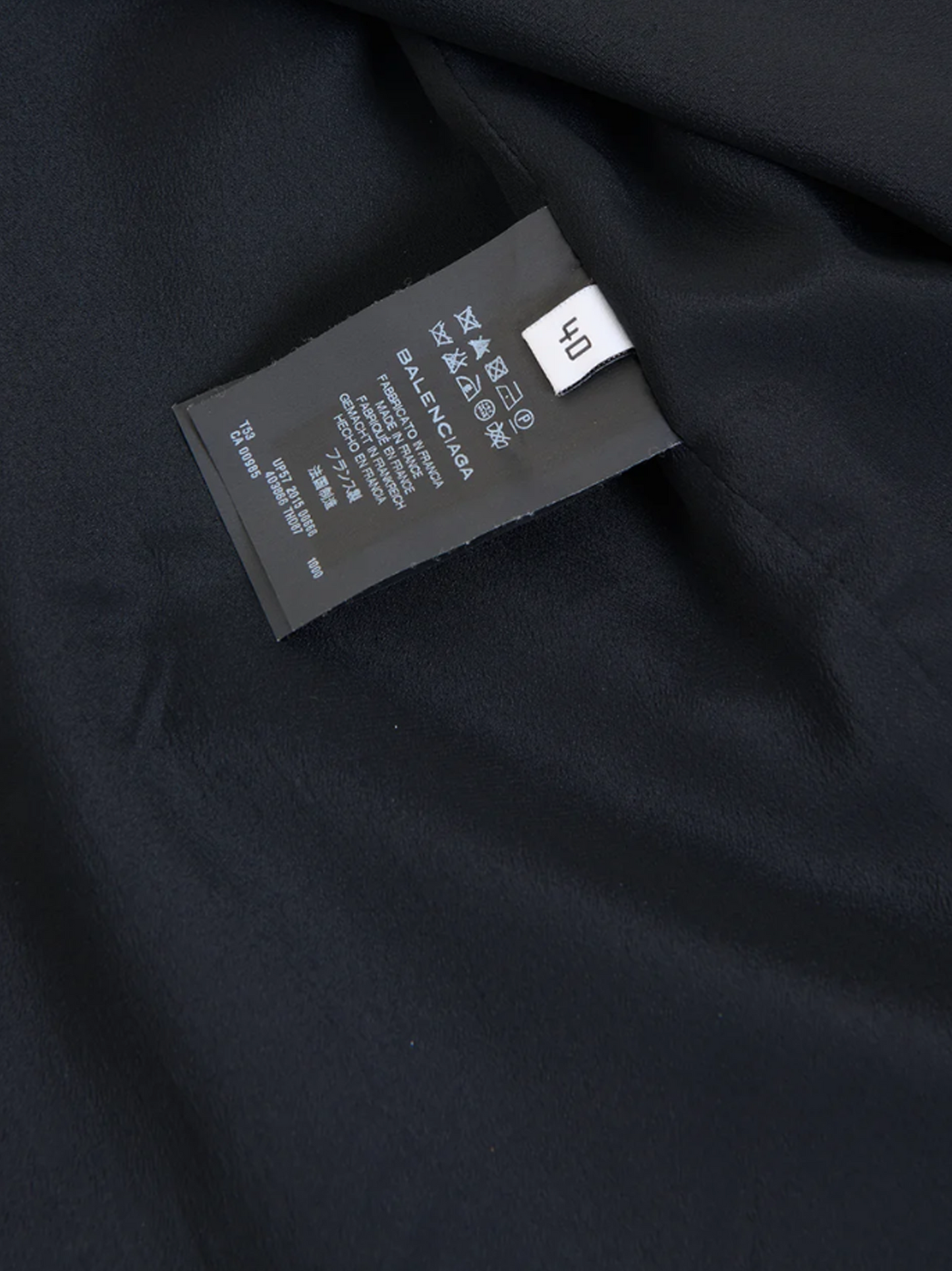 Balenciaga FW 2015 Black Buckle Draped Top