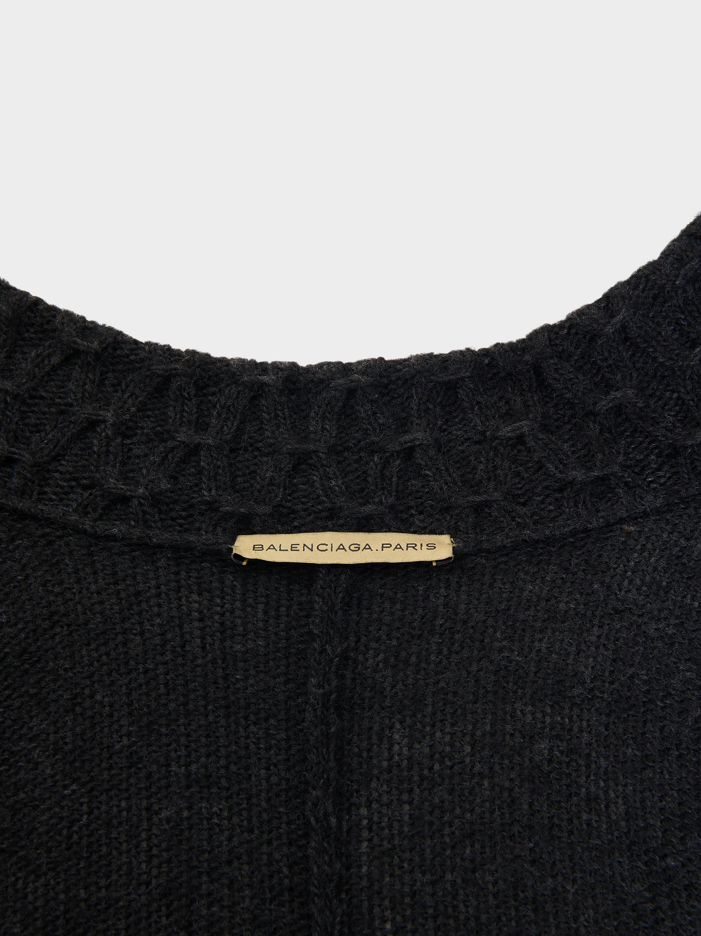 Balenciaga AW 2007 Double Breasted Knitted Black Alpaca Coat
