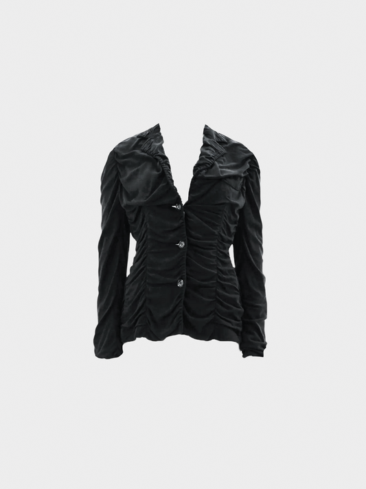 Dolce and Gabbana SS 2003 Black Ruched Jacket