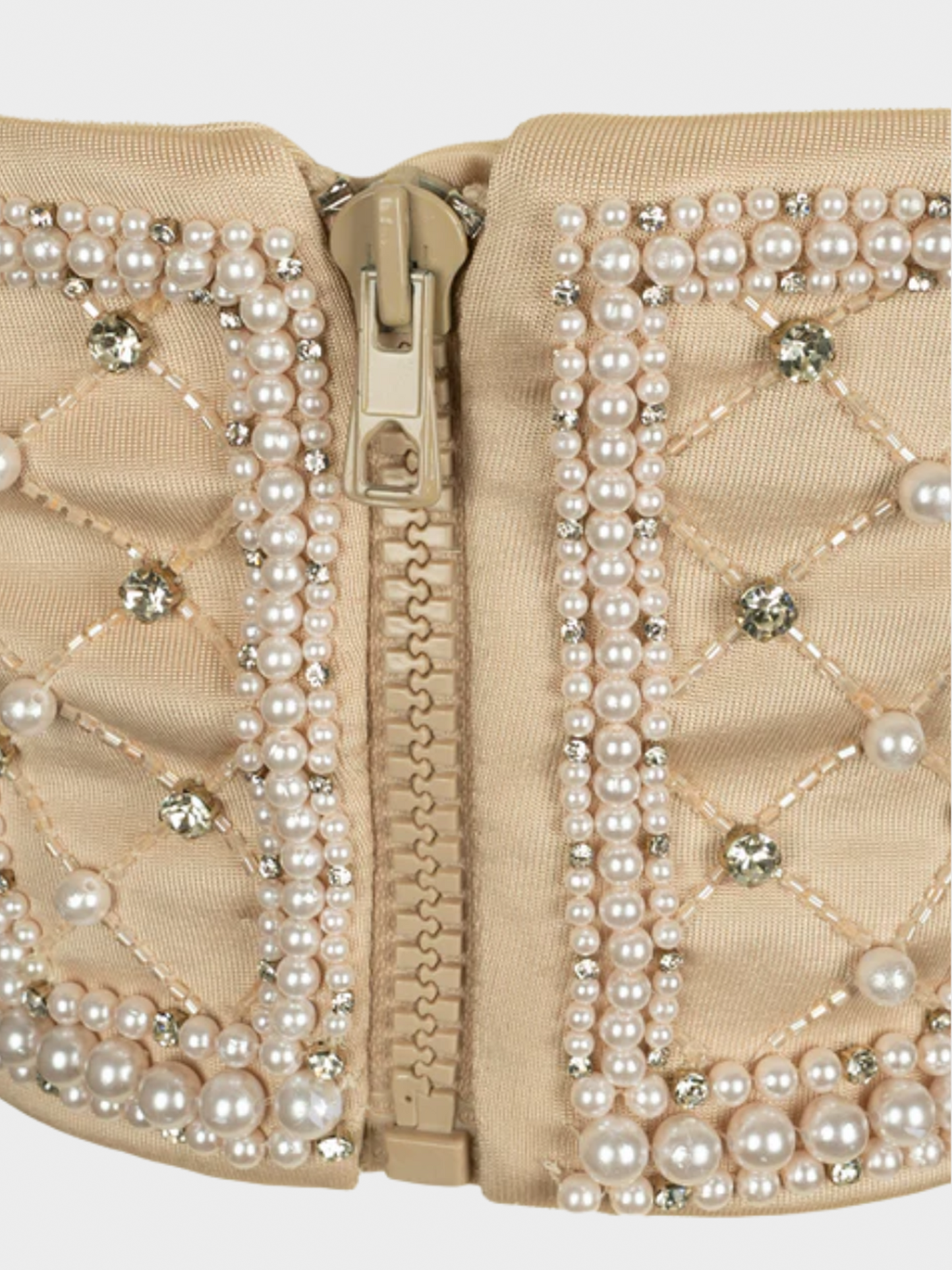 Balmain 2010s Nude Backless Peal Halter Top