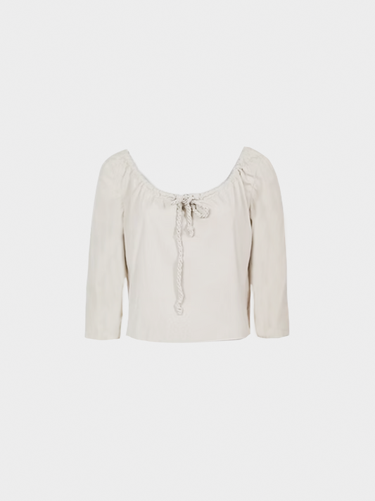 Miu Miu SS 1999 Cream Tie Front Top
