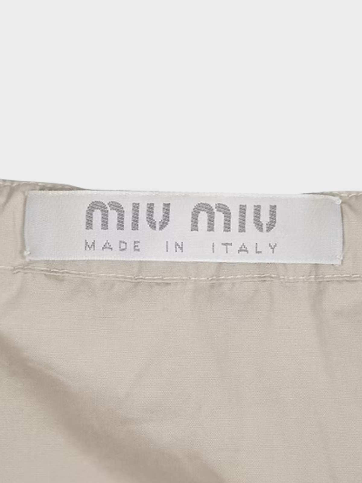 Miu Miu SS 1999 Cream Tie Front Top