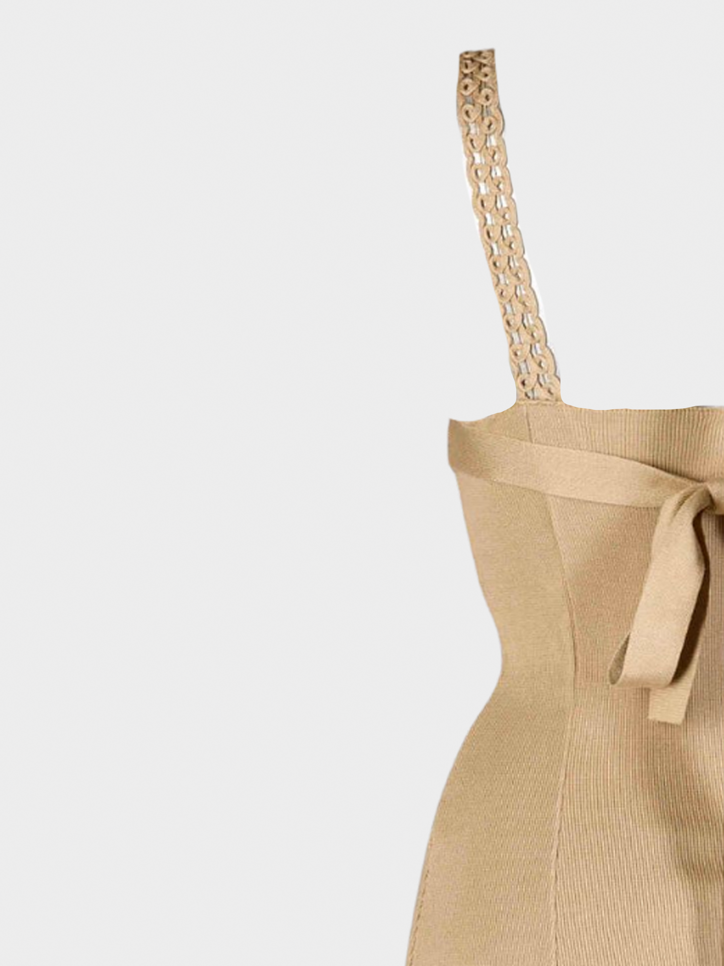 Valentino Roma 2000s Nude Cotton Knit Mini Dress