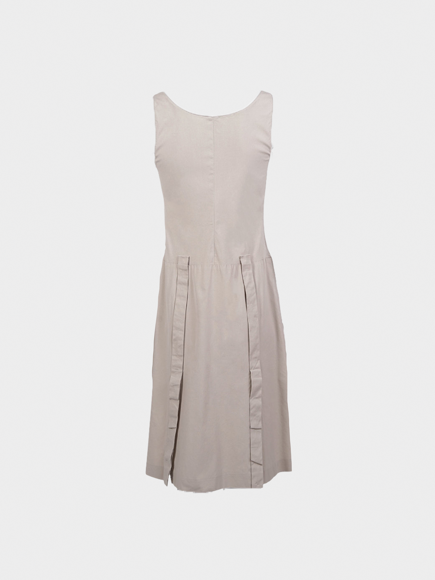 Prada SS 1999 Beige Pleated Midi Dress