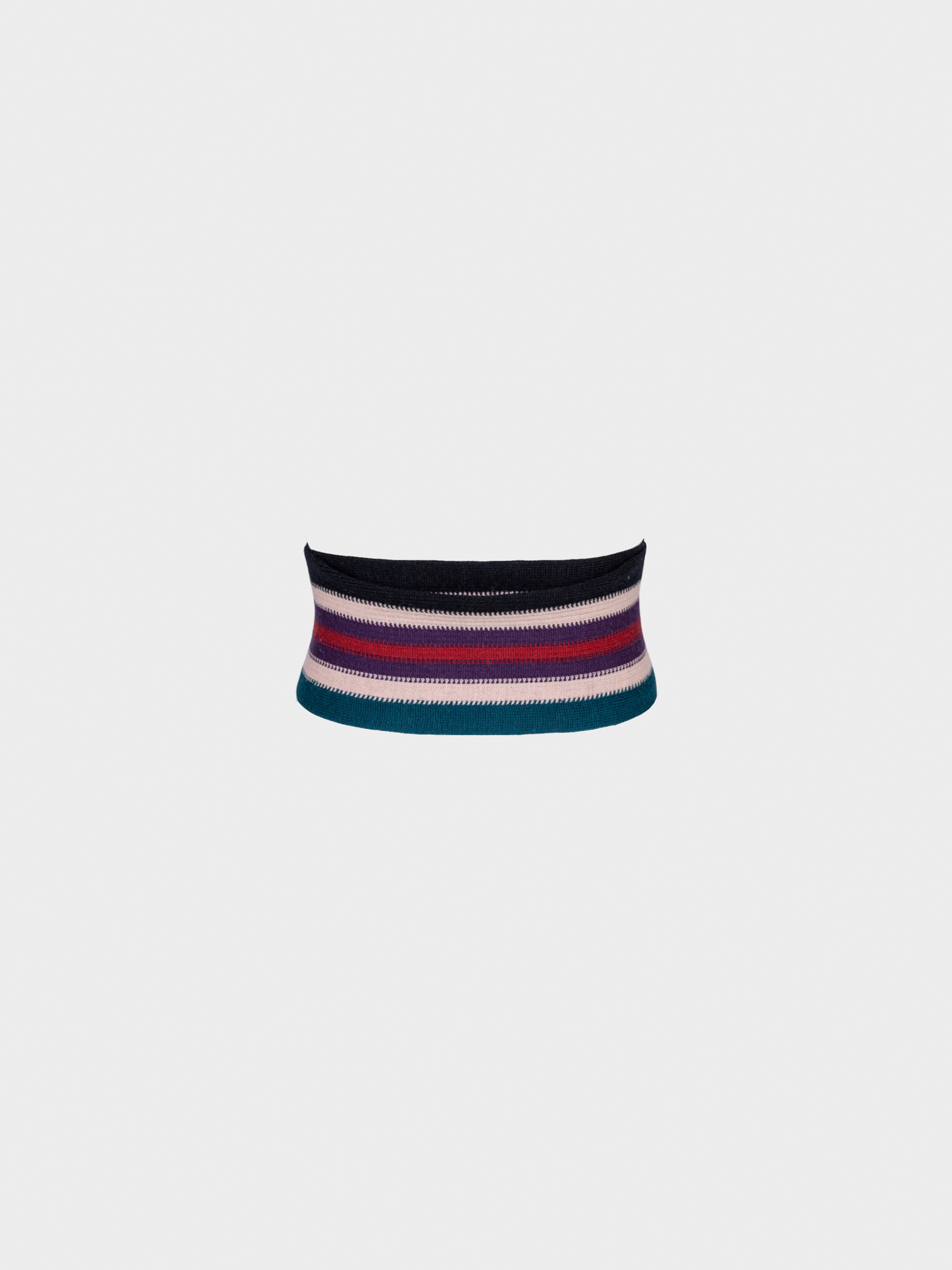 Missoni FW 2005 Multicolour Knit Obi Belt with Leather Trim