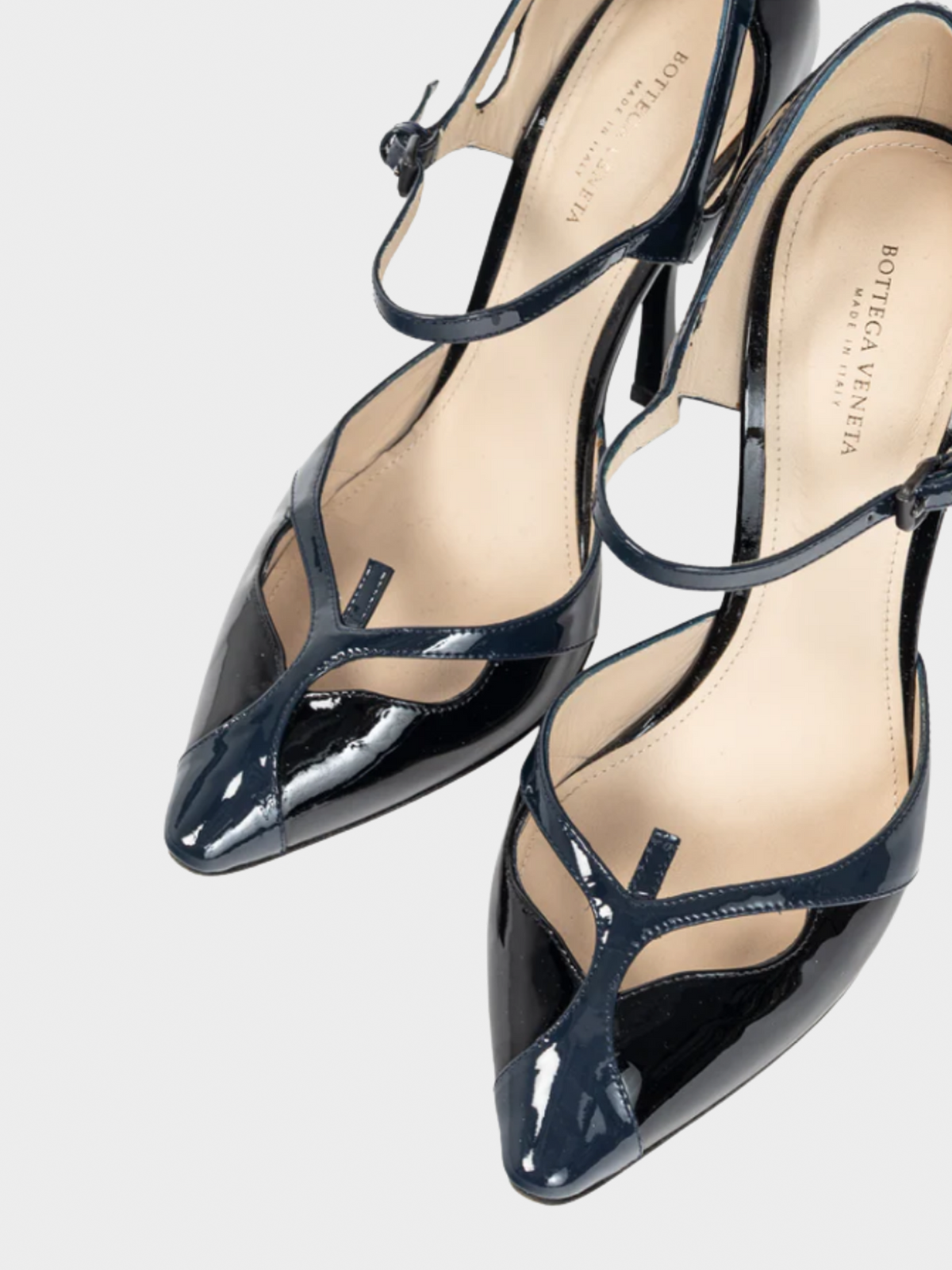 Bottega Veneta AW 2012 Runway Vernice Black & Blue Patent-Leather Mary-Jane Heels