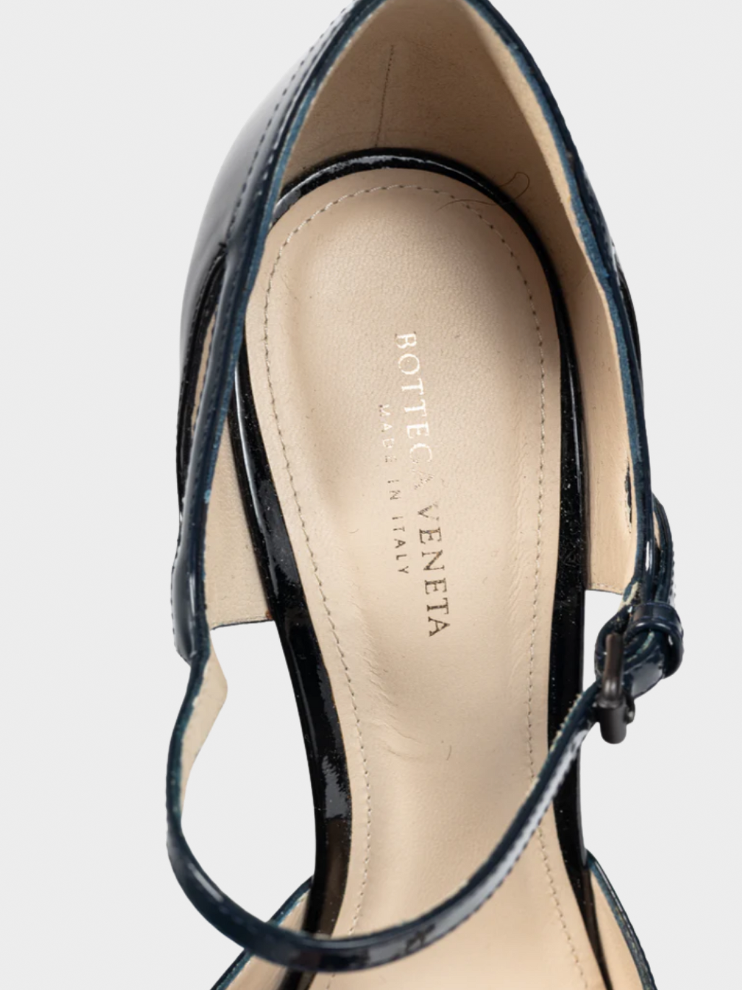 Bottega Veneta AW 2012 Runway Vernice Black & Blue Patent-Leather Mary-Jane Heels