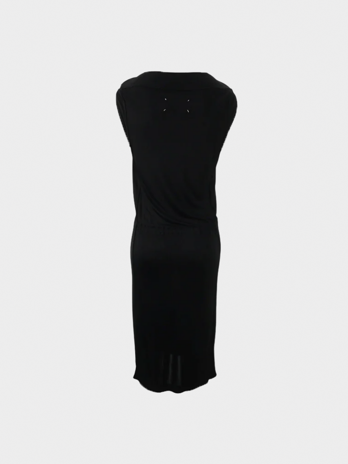 Maison Martin Margiela 2000s Black Rayon Midi Dress