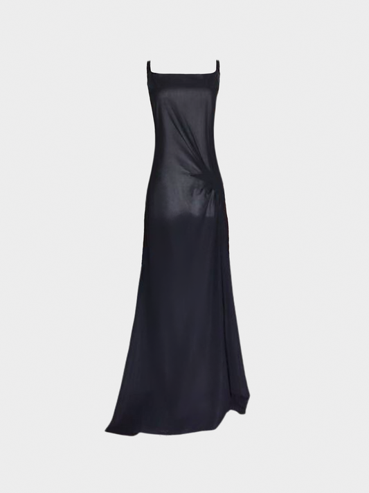 Chanel 2000 Black Sheer Maxi Gown