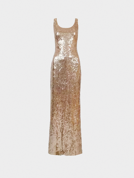 Blumarine Blugirl 2000s Gold Sequin Dress