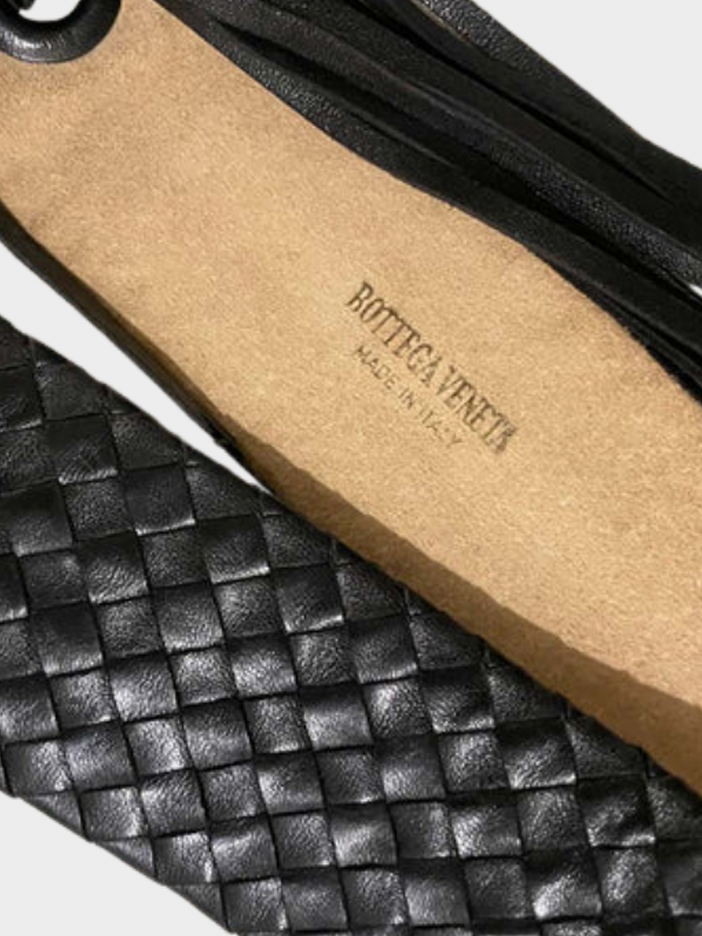 Bottega Veneta 1990s Black Intrecciato Leather Fringe Belt