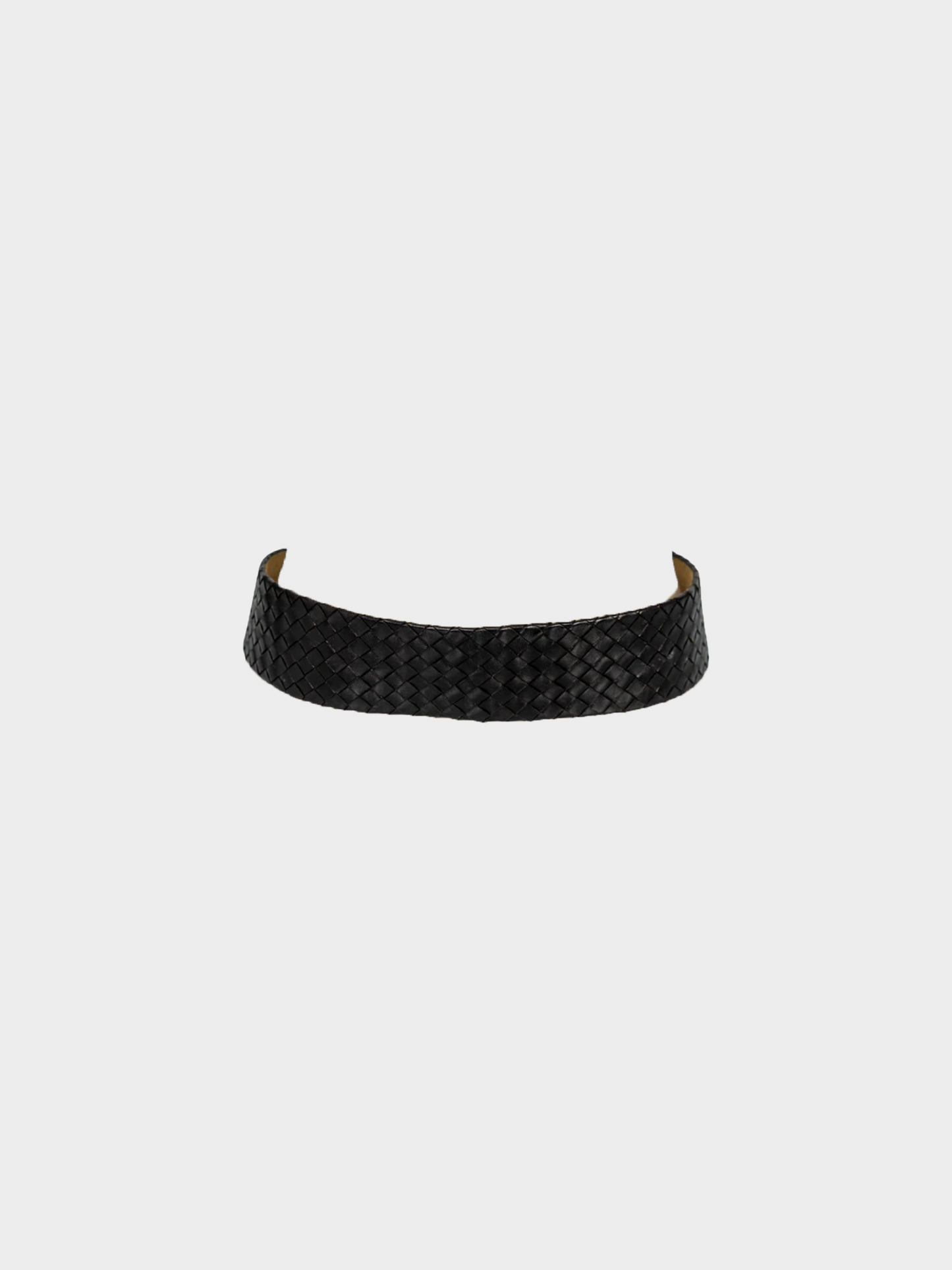 Bottega Veneta 1990s Black Intrecciato Leather Fringe Belt