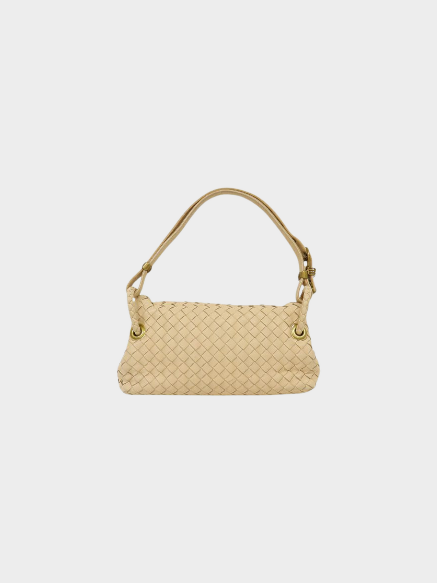 Bottega Veneta 2010s Beige Intrecciato One-Shoulder Bag