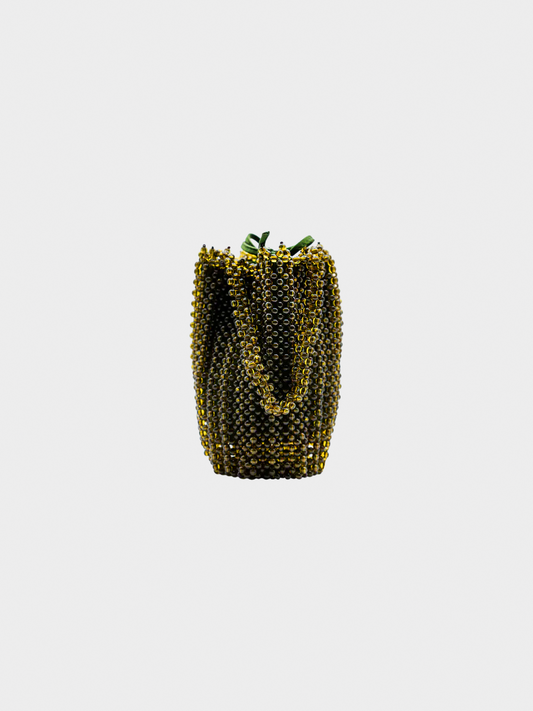 Bottega Veneta 1980s Green Beaded Mini Bag