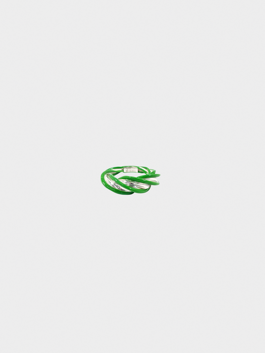 Bottega Veneta 2000s Green Twist Ring