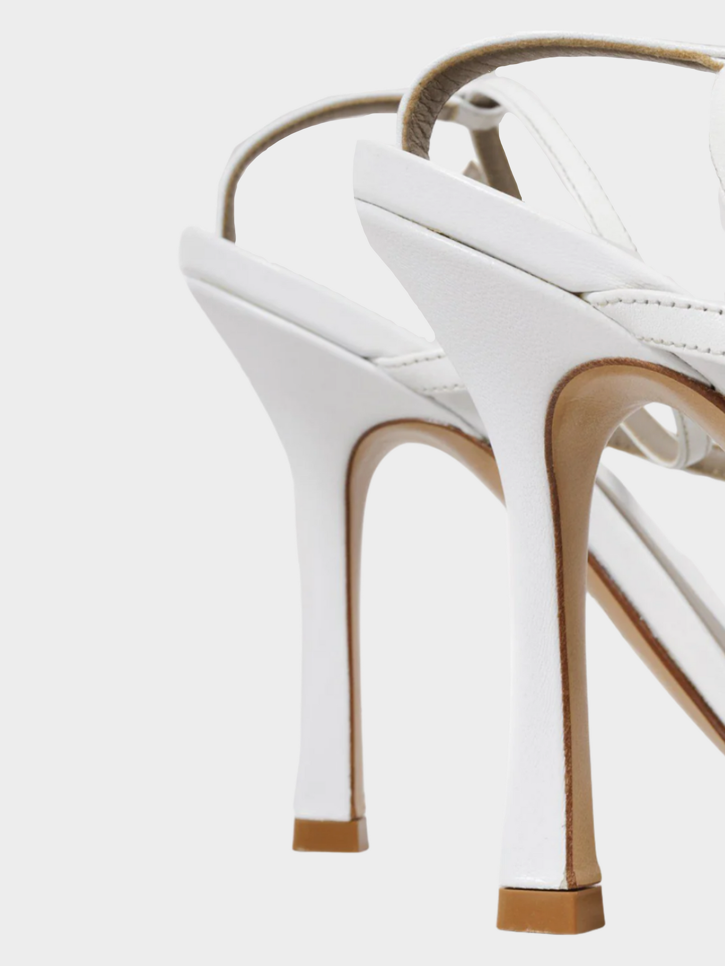 Bottega Veneta 2020s White Leather Stretch Strap Sandals