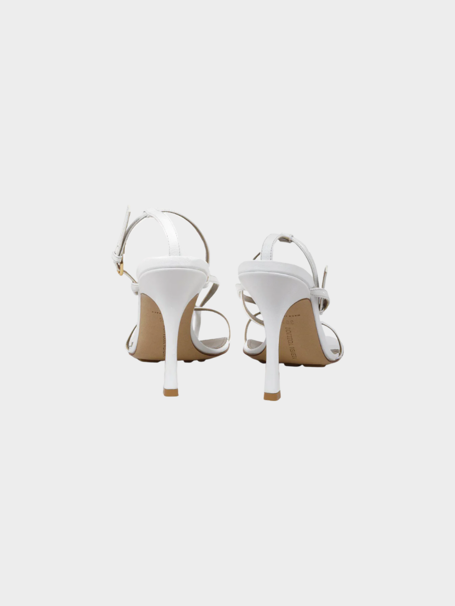Bottega Veneta 2020s White Leather Stretch Strap Sandals