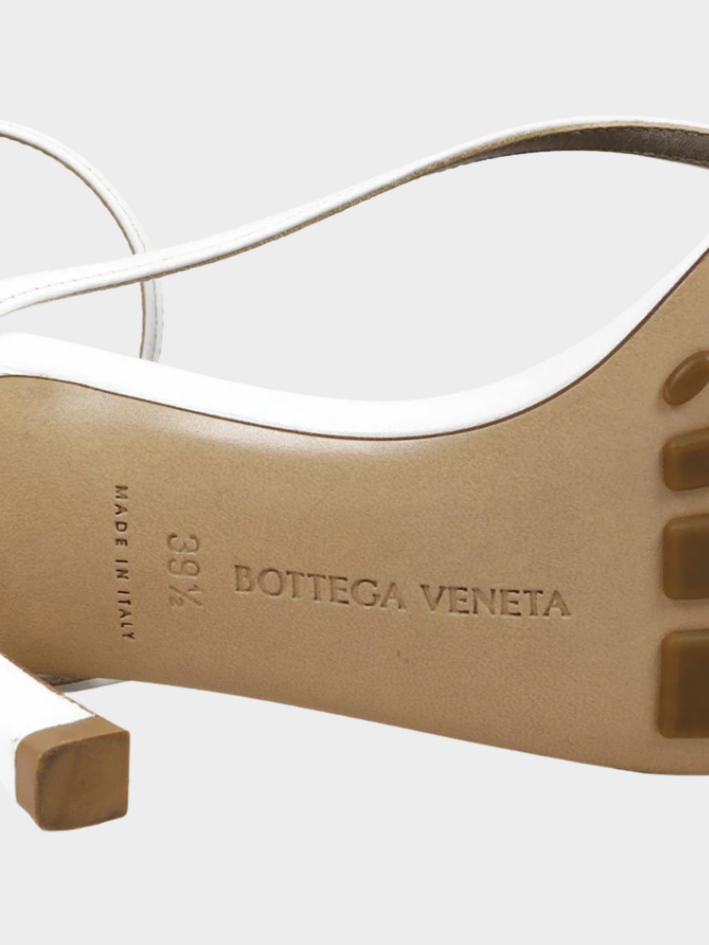 Bottega Veneta 2020s White Leather Stretch Strap Sandals