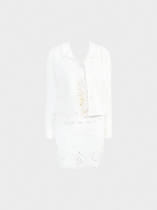 Valentino 2000s White Bridal Three Piece Set