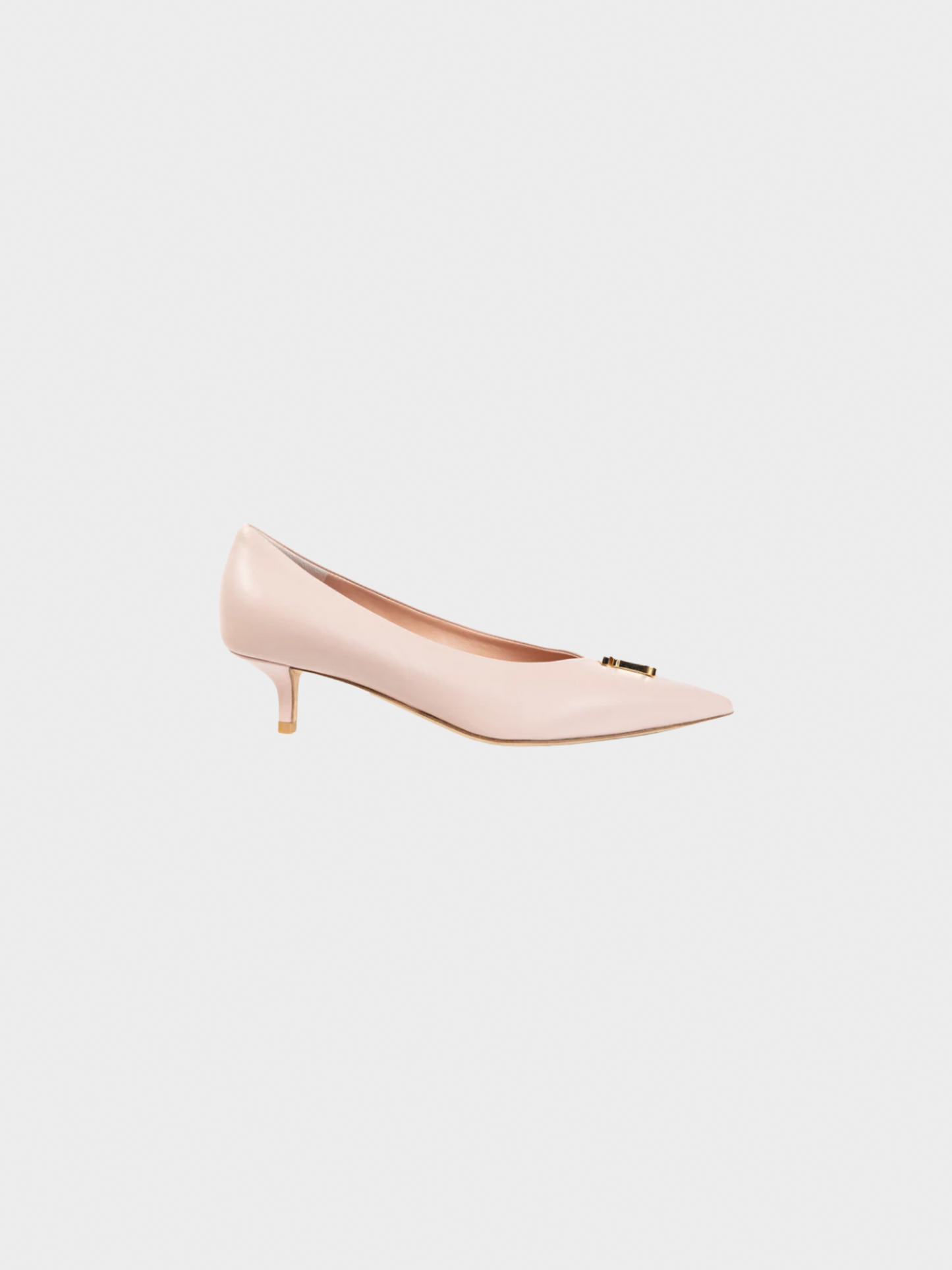 Burberry 2020s Ezra 40 Pink Leather TB-Monogram Pointed-Toe Pumps