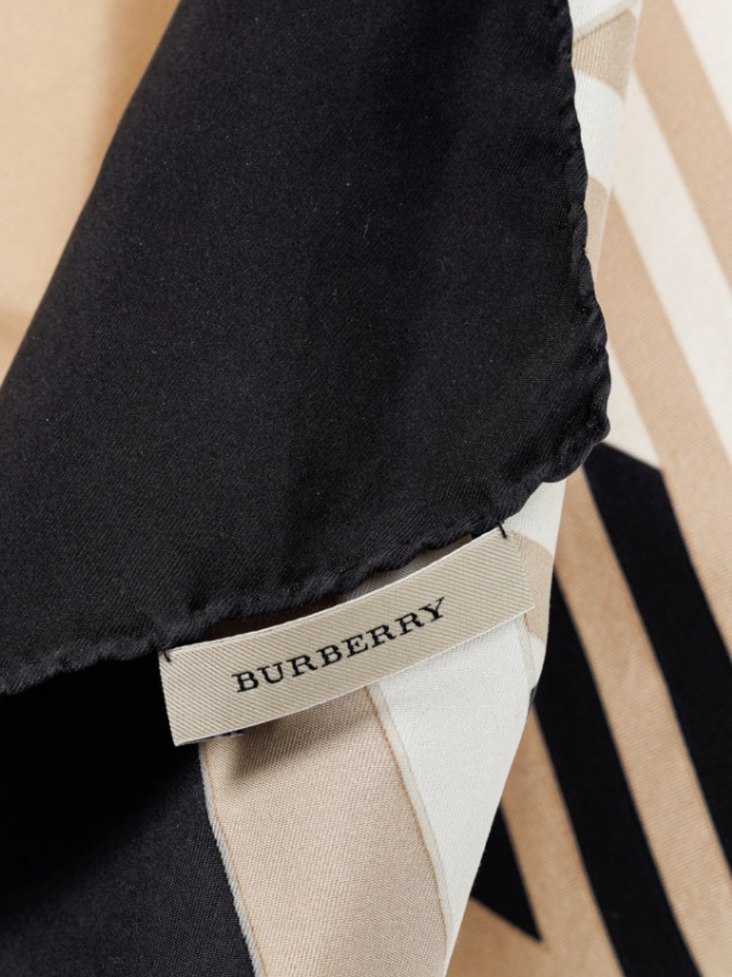 Burberry 2010s Champagne Gold and Black Metallic Check Silk Scarf