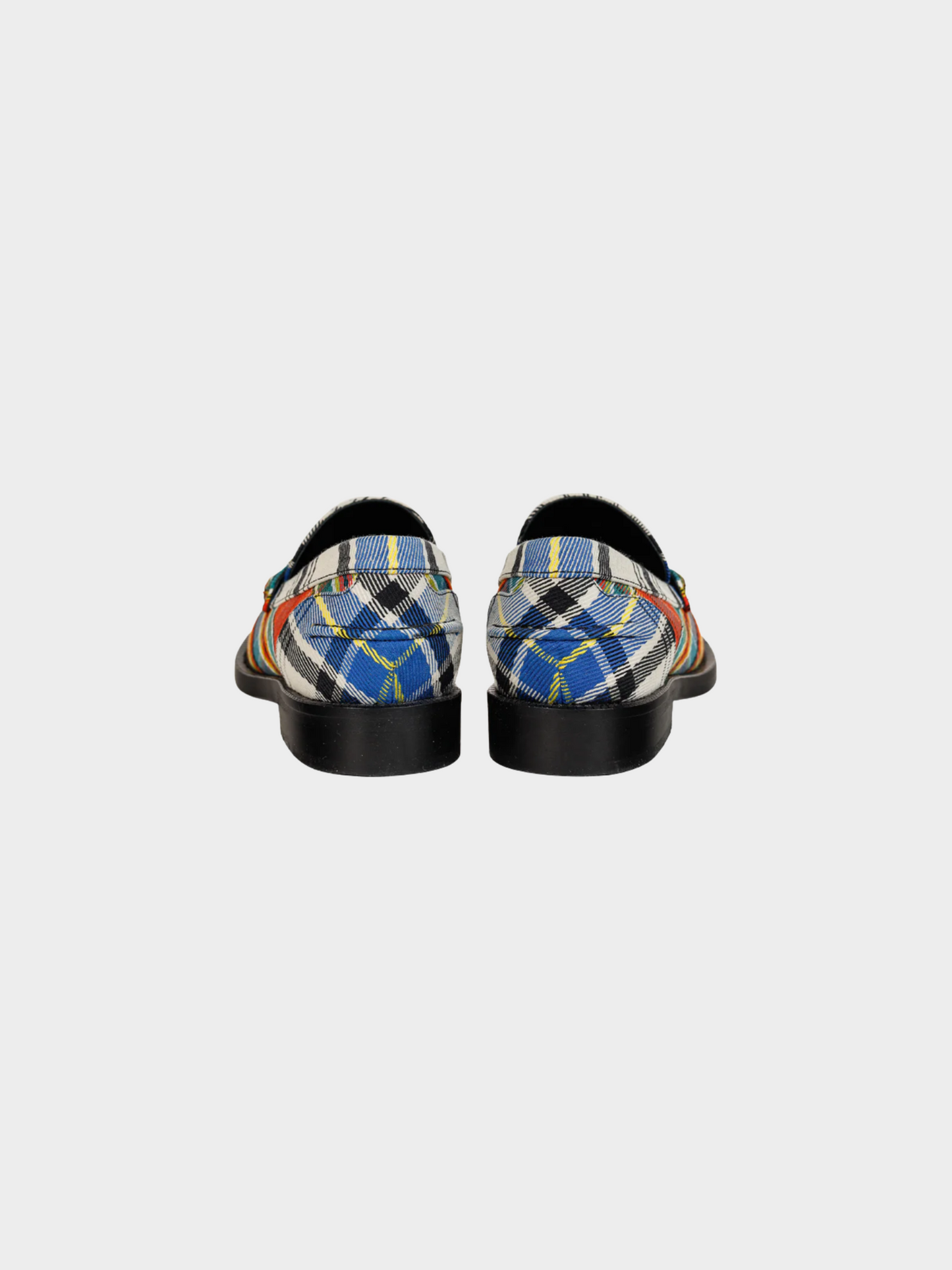 Burberry 2010s Bedmont Poppy Orange Tartan Flat Loafers